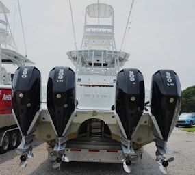 A couple of boats parked next to each other