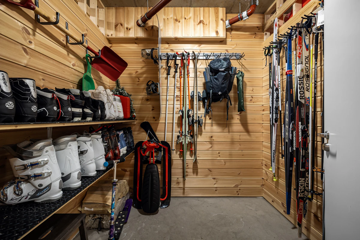 Snowboard and ski equipment used for winter resort rentals
