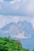 A view of a mountain range from a distance