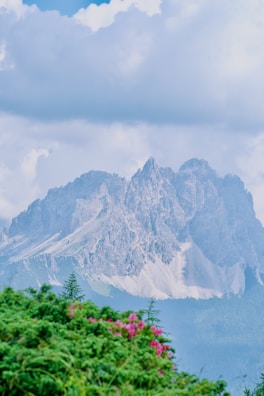 A view of a mountain range from a distance