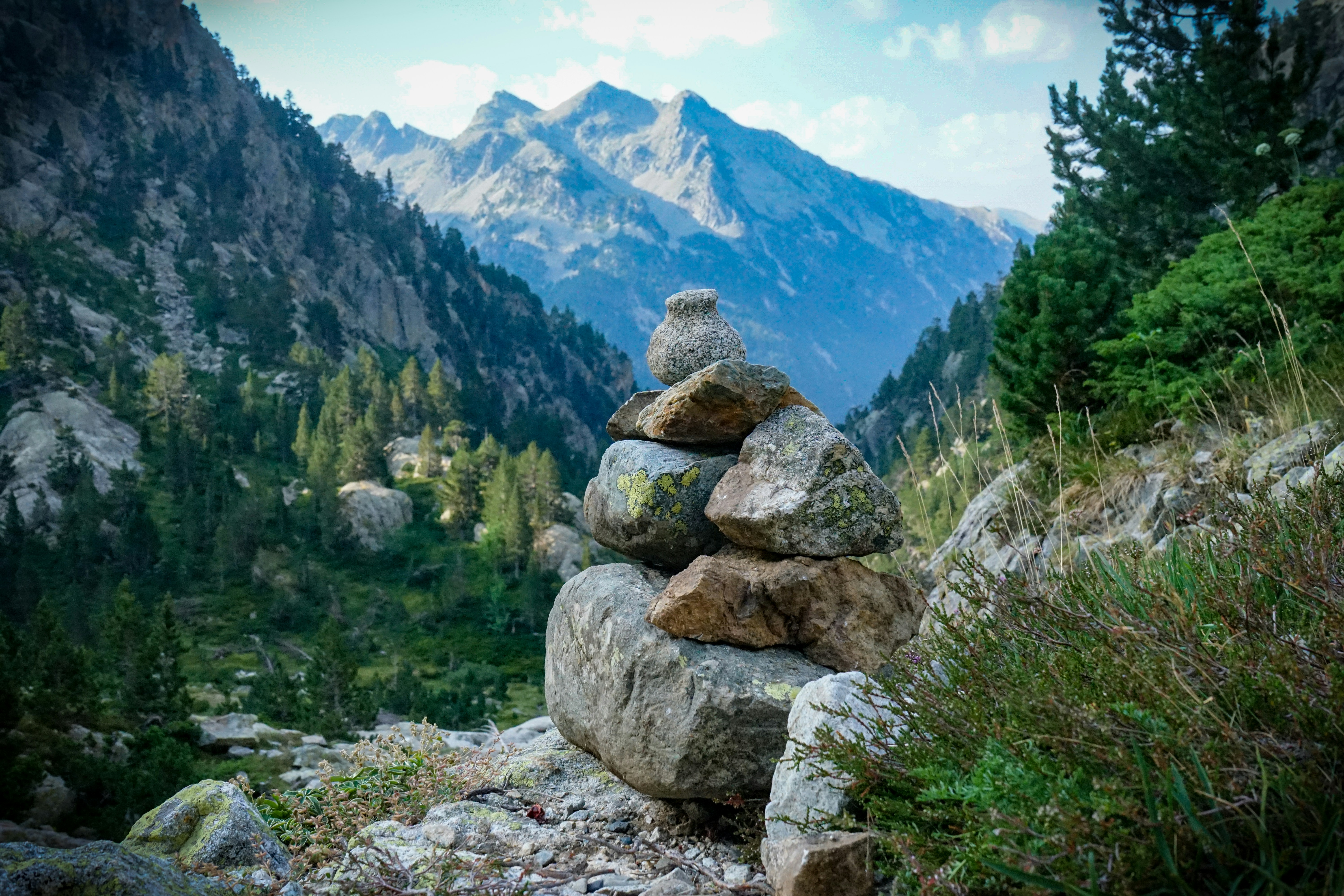 A pile of rocks sitting on top of a mountain
