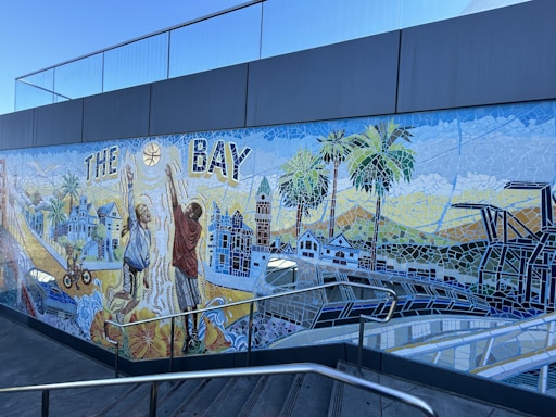 A mural on the side of a building