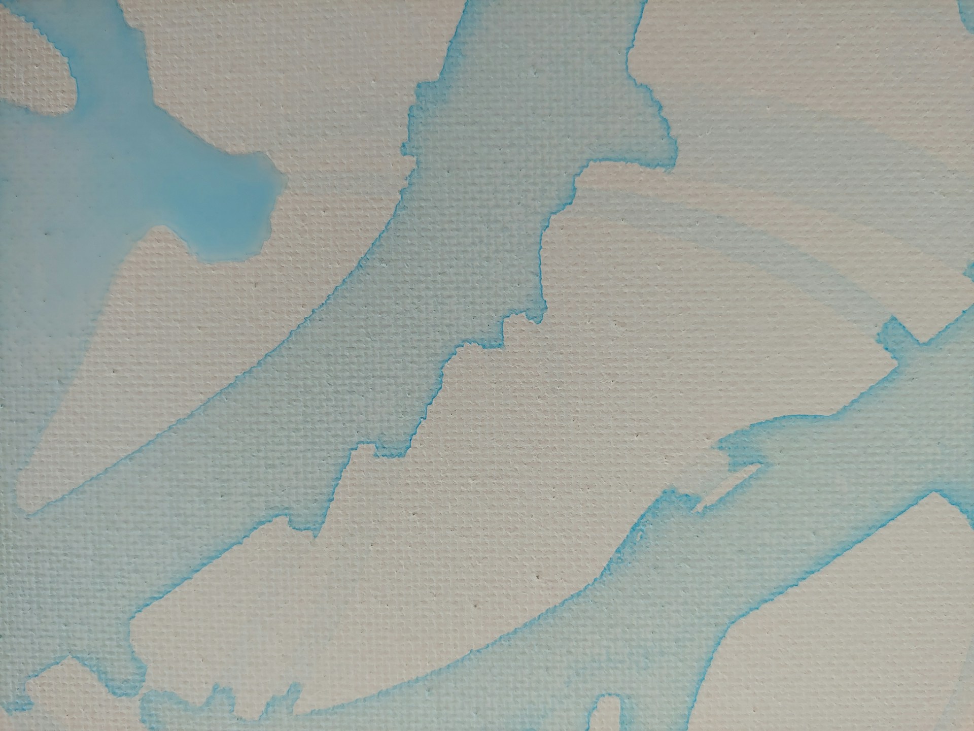 A blue and white painting of a plane