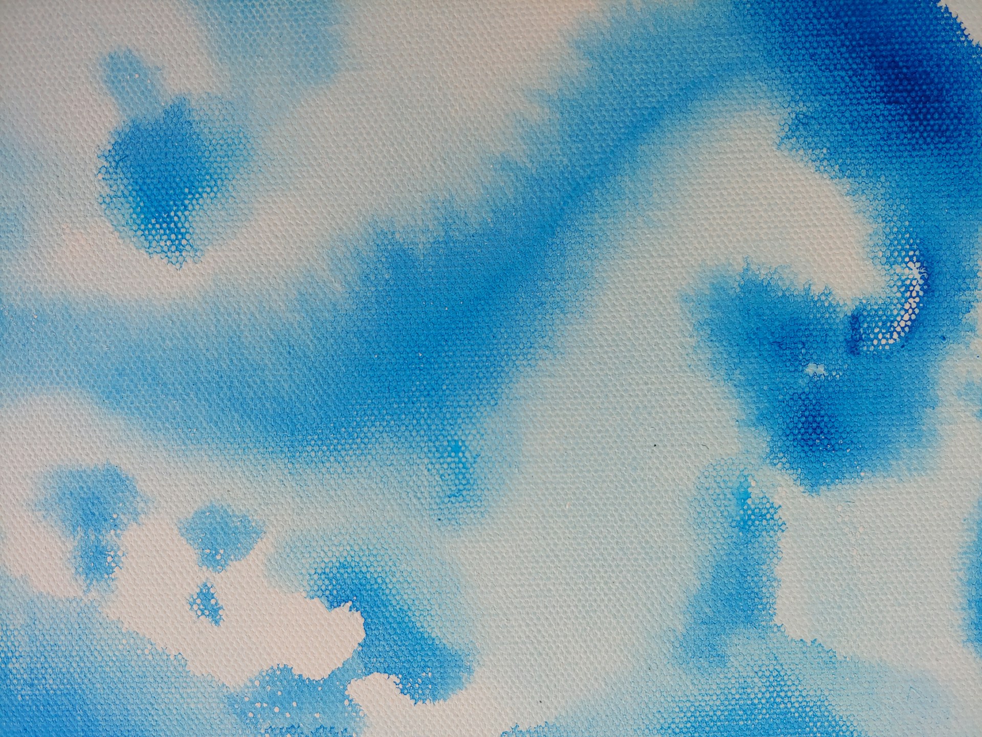 A painting of a blue sky with clouds