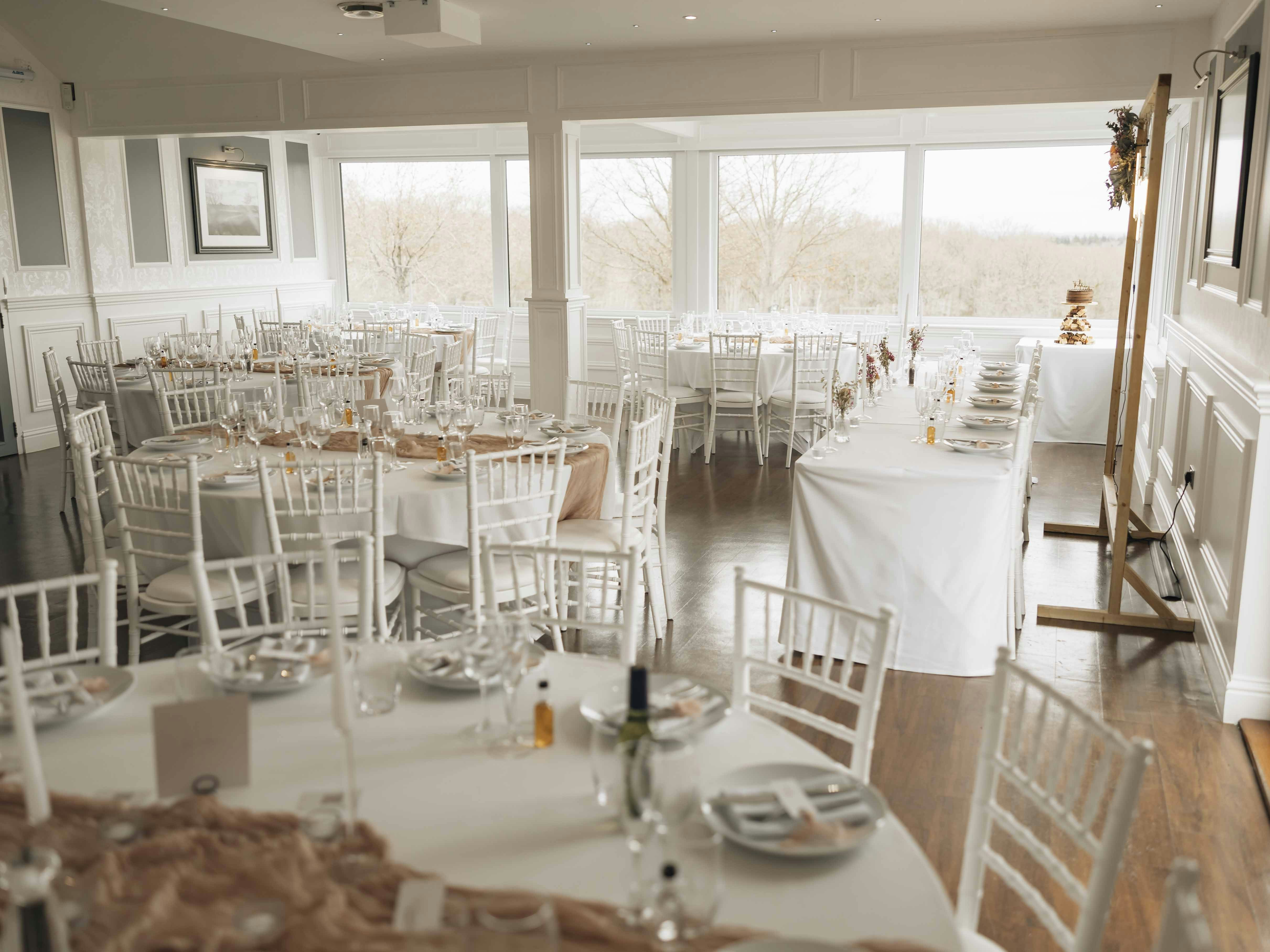 skylark golf and country club wedding breakfast set up