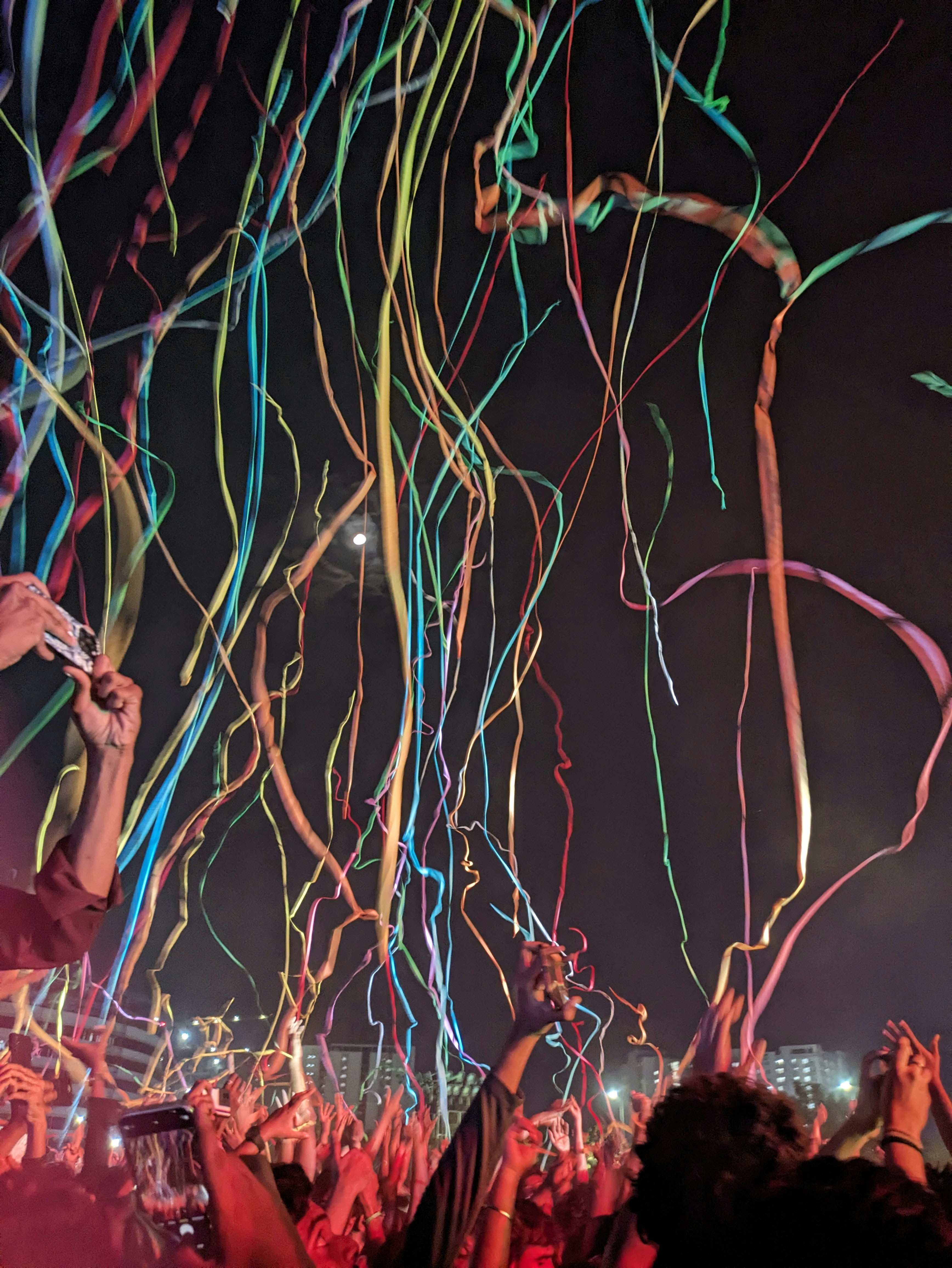 Concert crowd celebrating