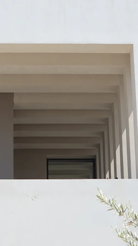 A white building with a bunch of windows