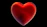 A red heart on a black background