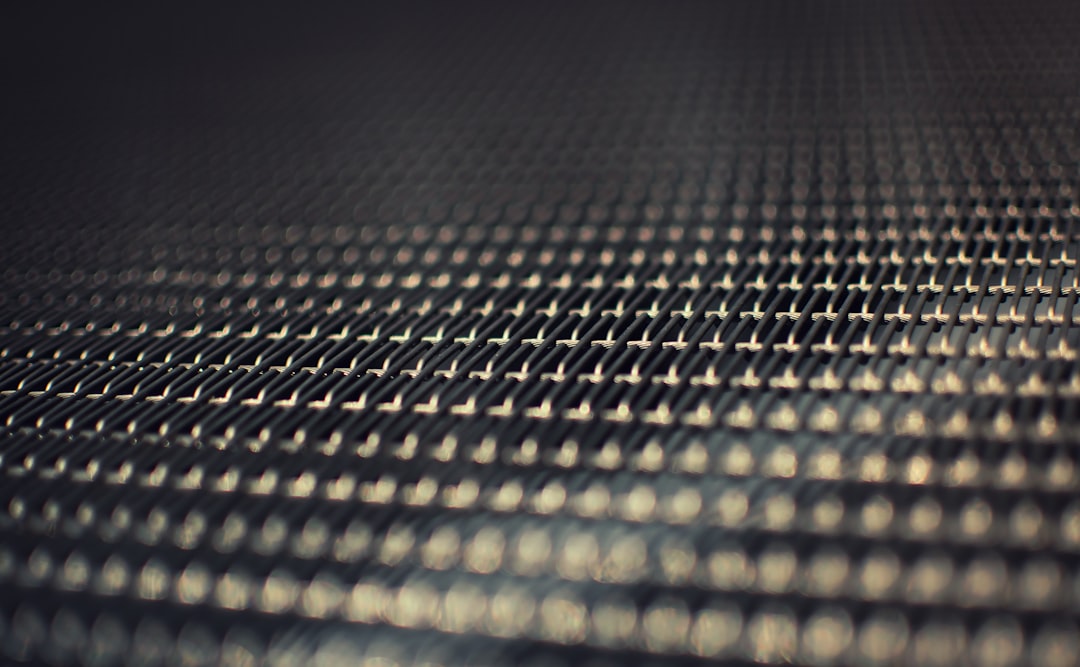 A close up view of a metal surface,