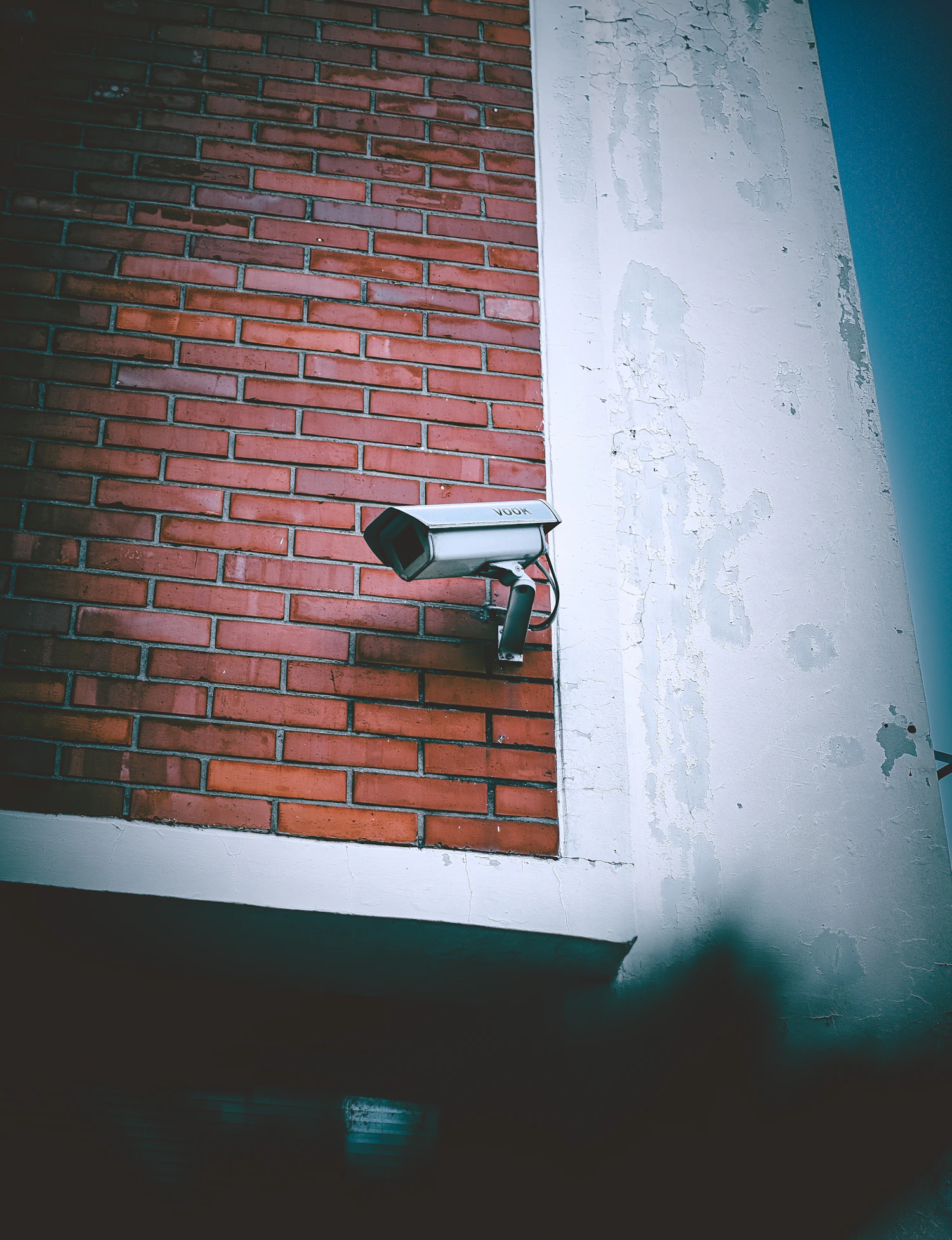 CCTV security camera mounted on a commercial building