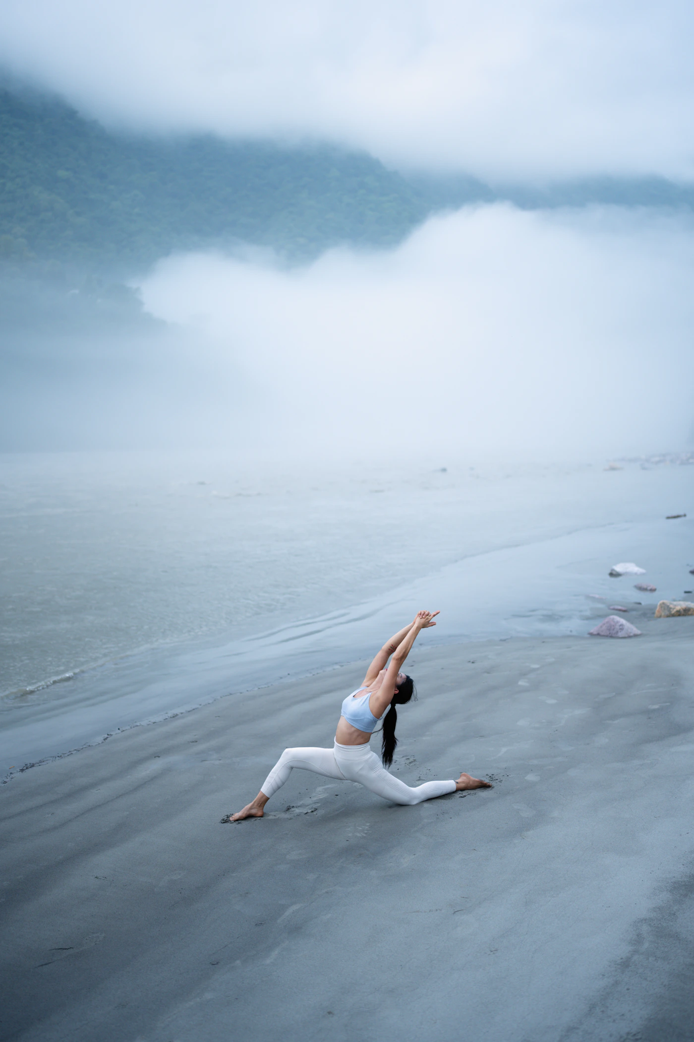 Yoga practice outdoors