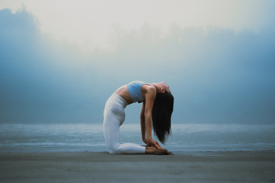 Yoga creator filming content for her streaming platform
