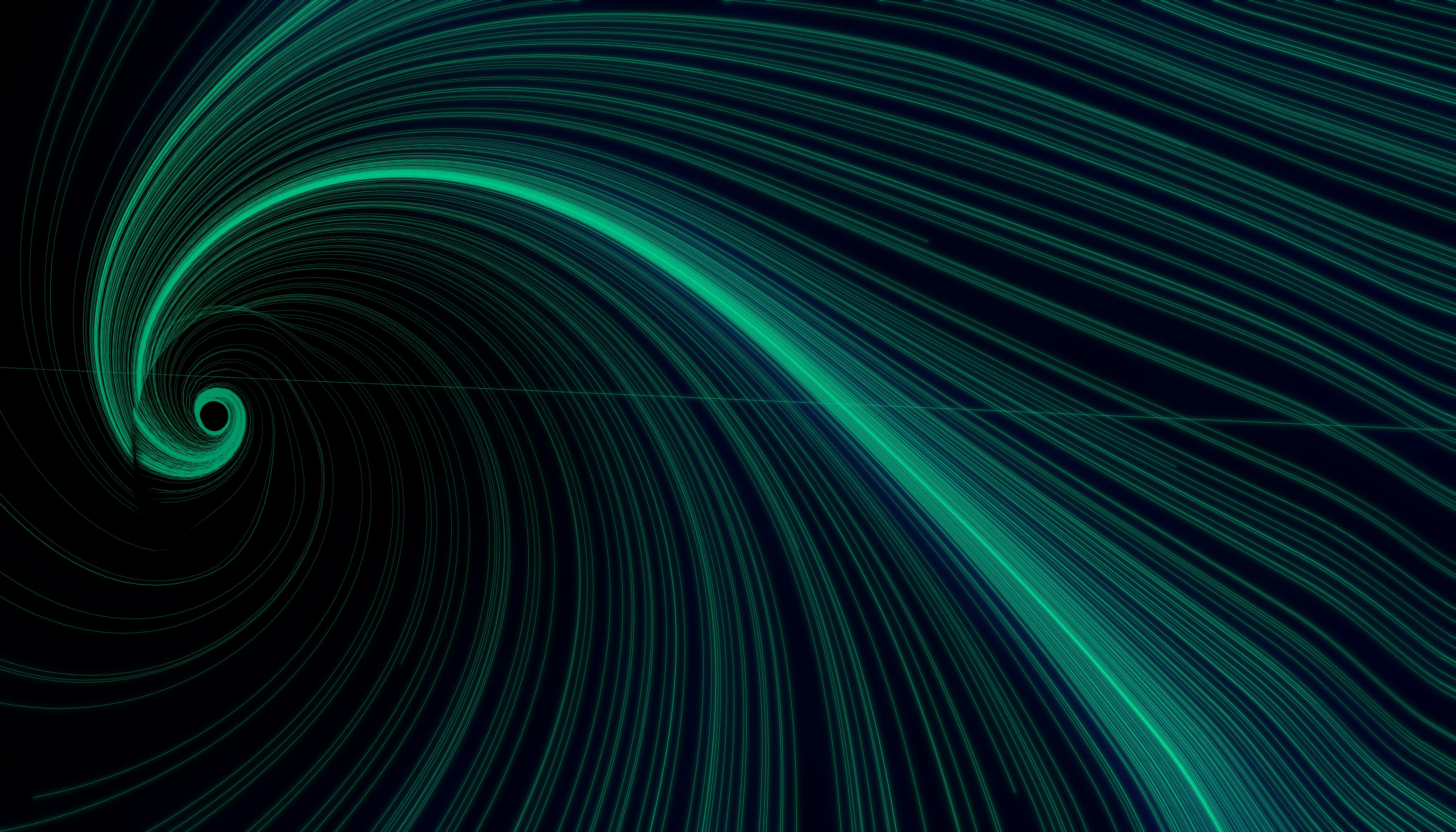 A computer generated image of a green swirl