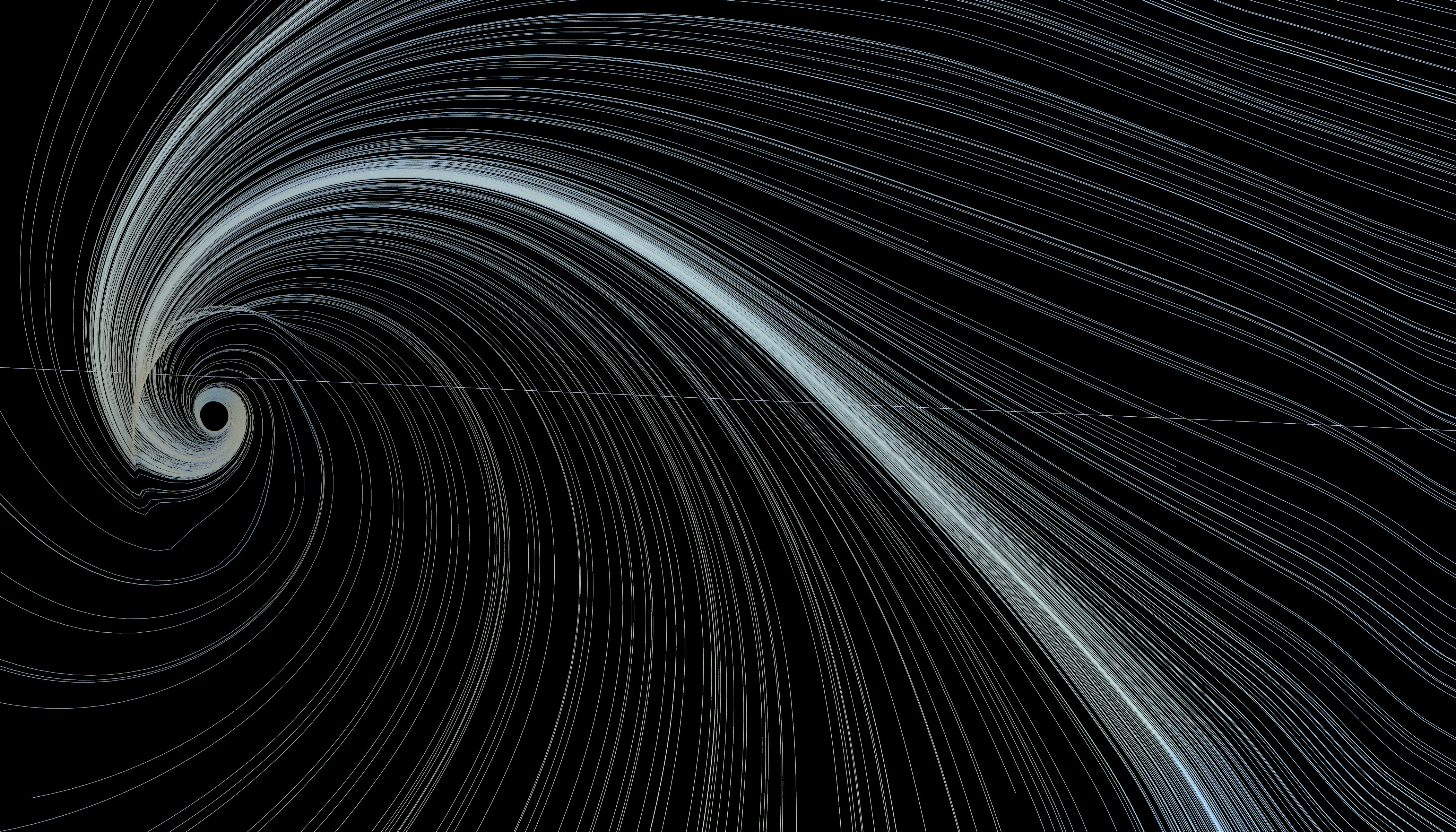 A black and white photo of a swirl