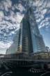 A very tall building sitting in the middle of a street