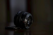 A camera lens sitting on top of a table