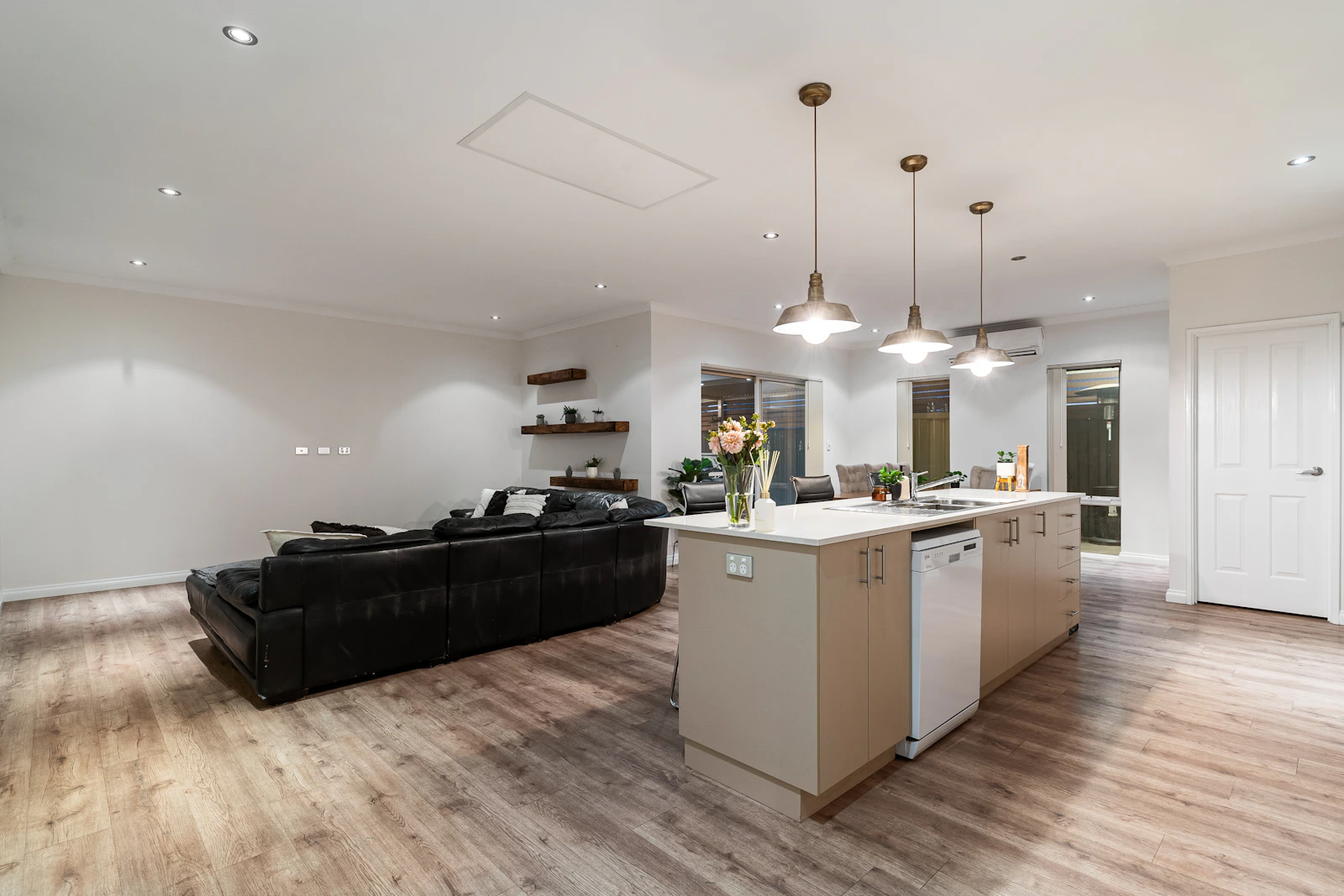 Open-concept whole-home renovation with coordinated living spaces
