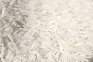 A pile of white rice sitting on top of a table