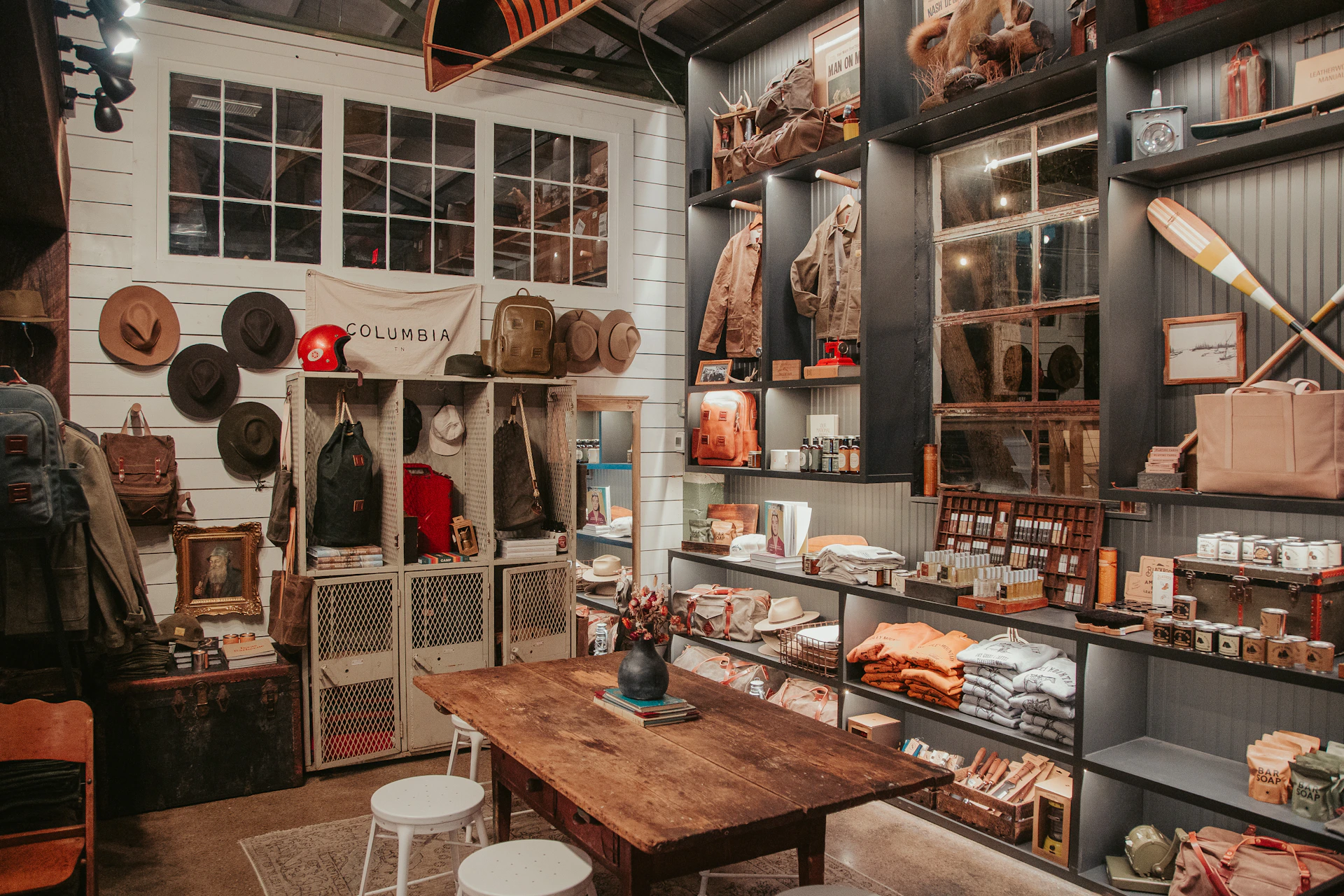 A room filled with lots of shelves filled with items