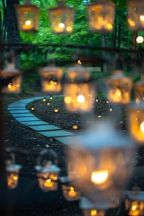 Beautiful little lanterns in the garden.