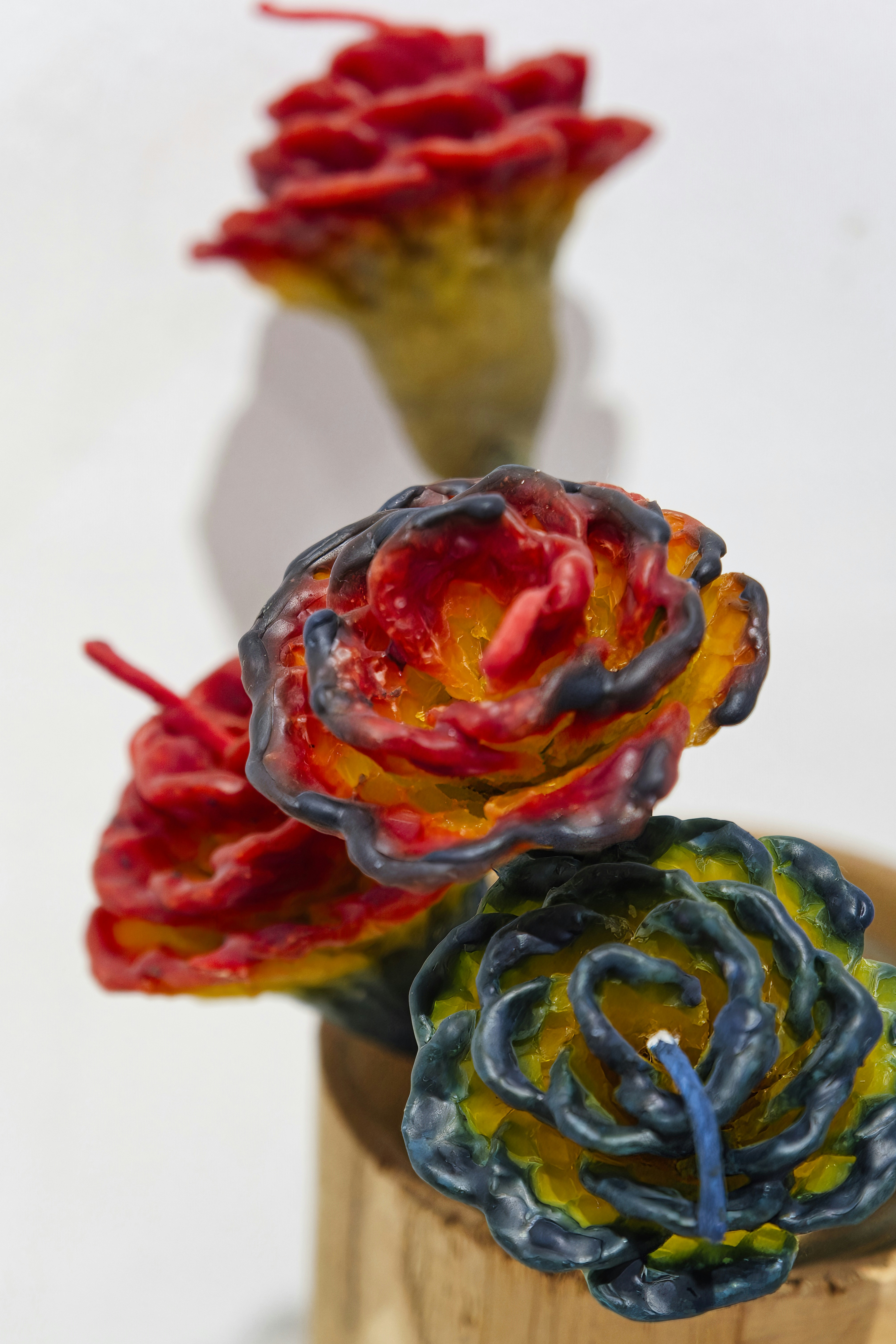 A close up of a vase with flowers in it