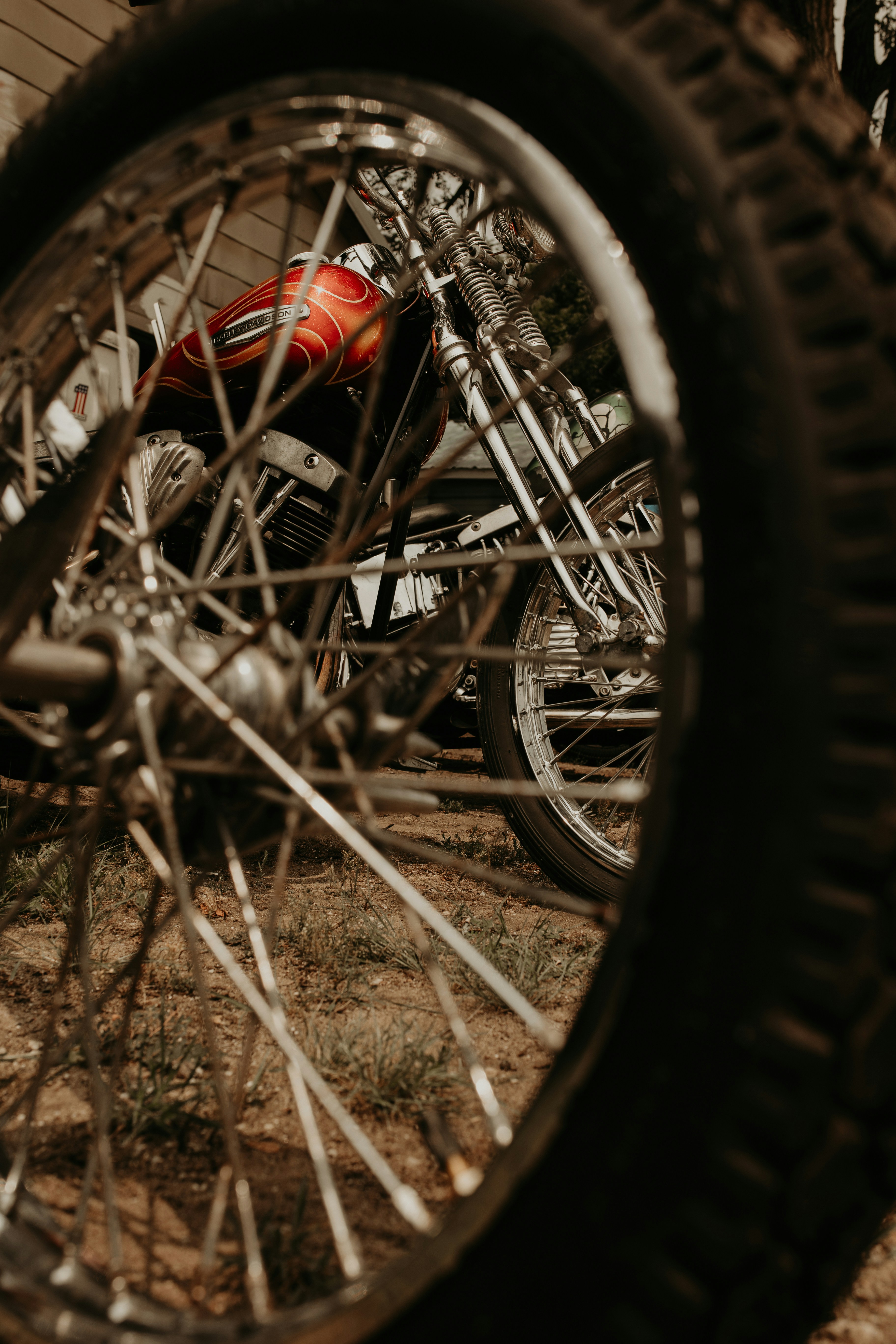 A close up of a tire on a bike