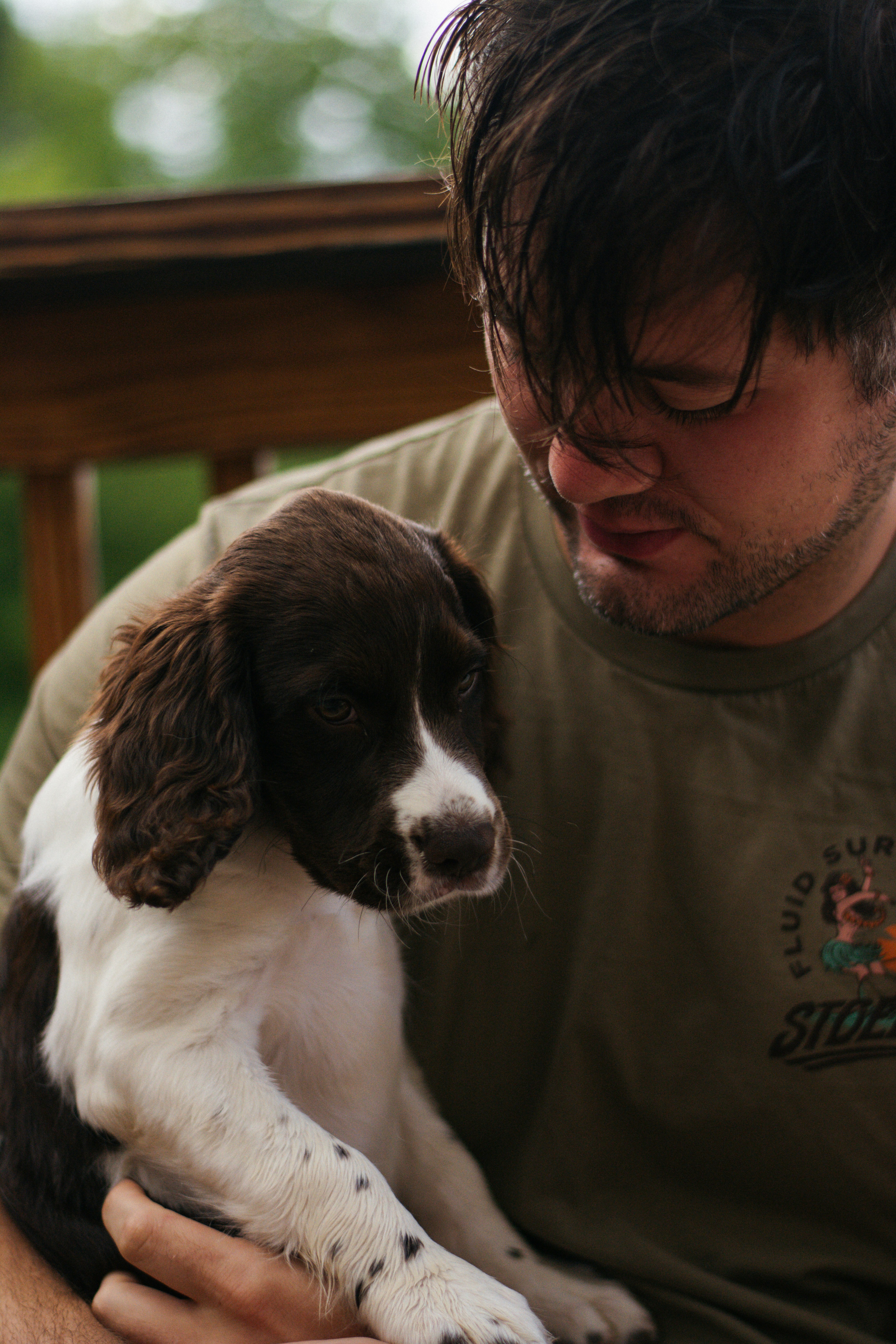 David Baron working with a service dog