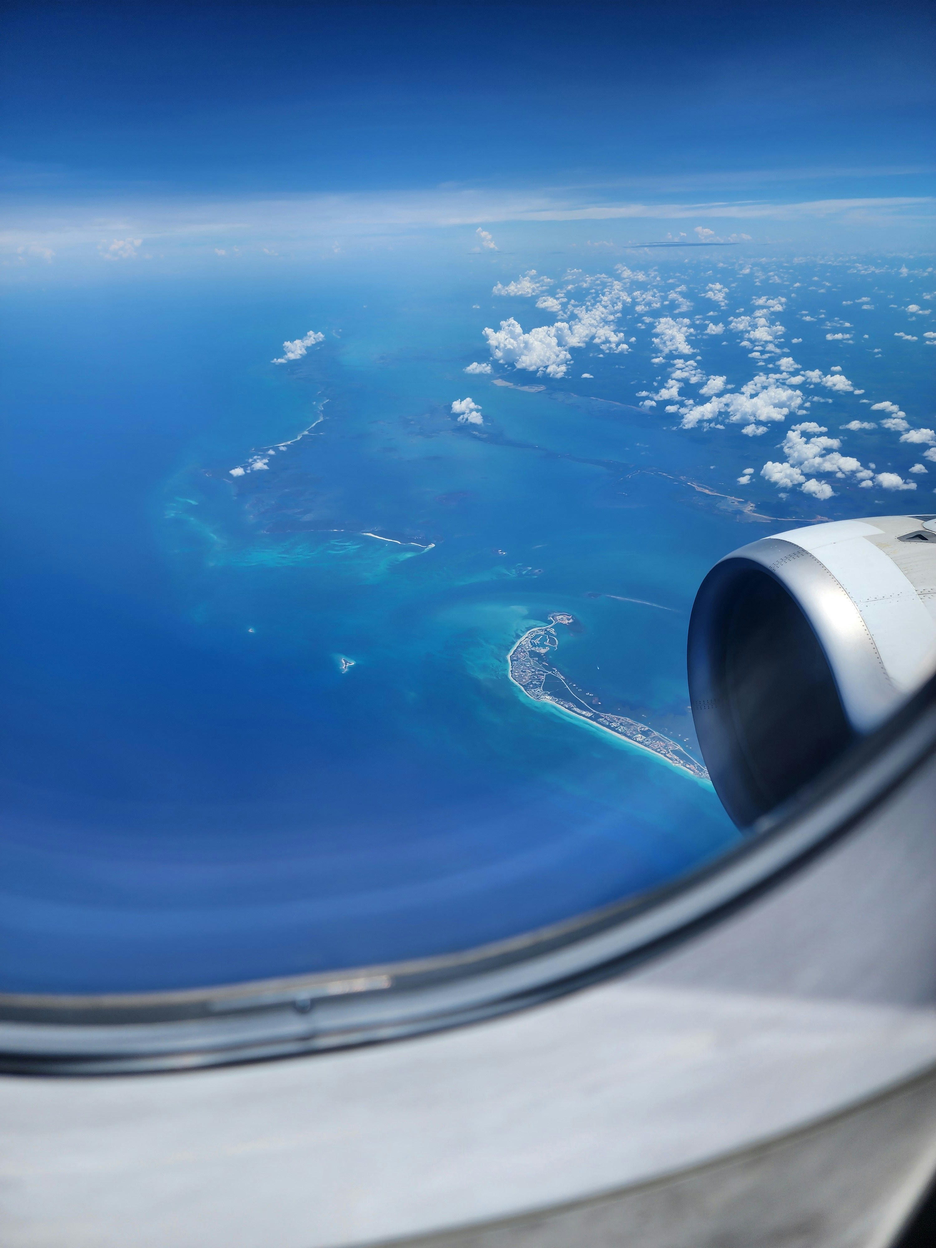A view of the ocean from an airplane window