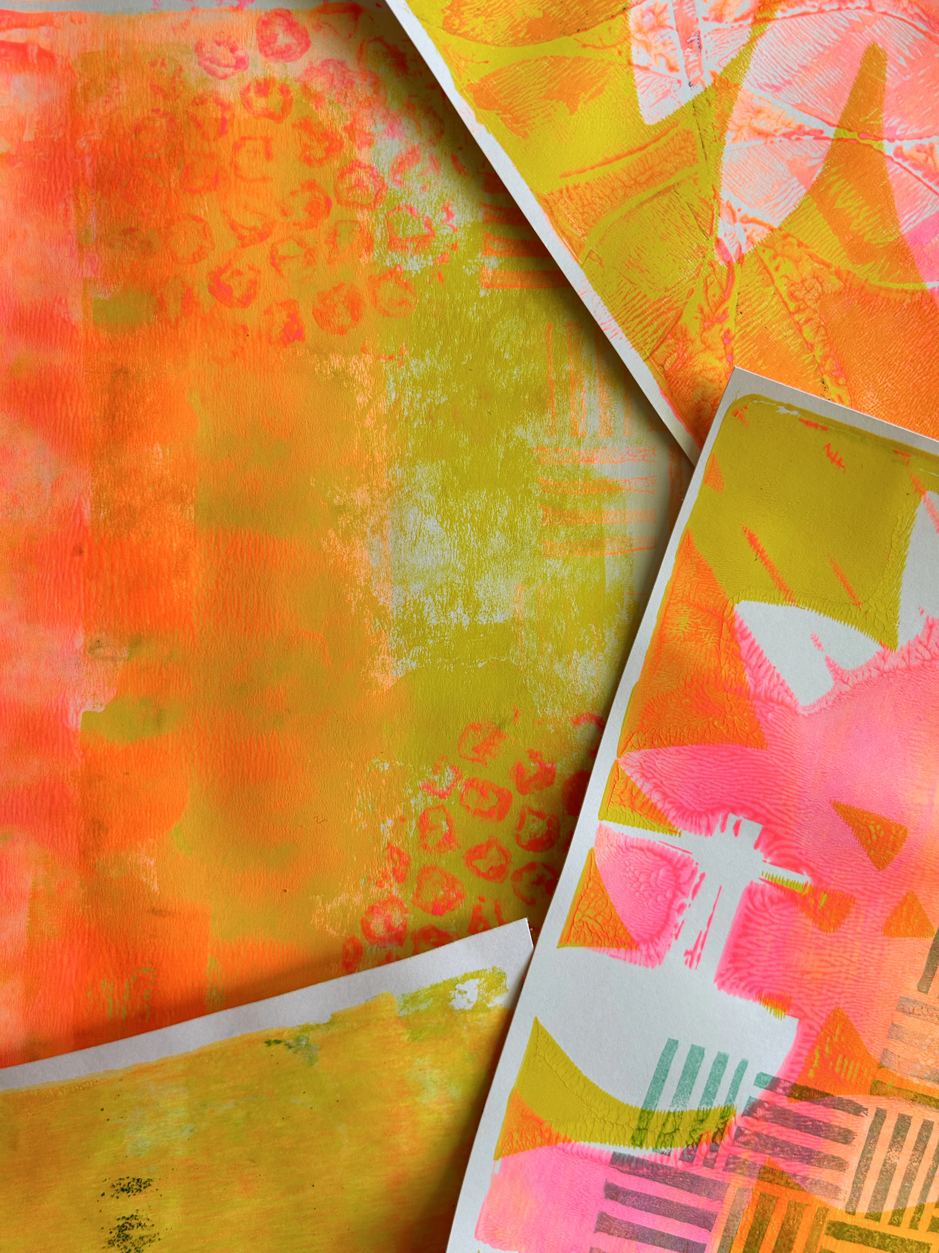 A close up of a painting on a table