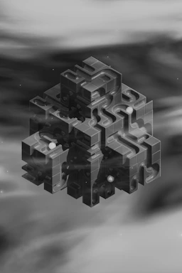 A black and white photo of an object floating in the air