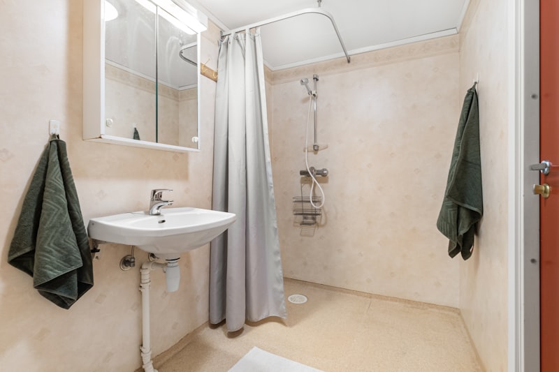 Douche PMR sécurisée avec barres d'appui à Pontoise