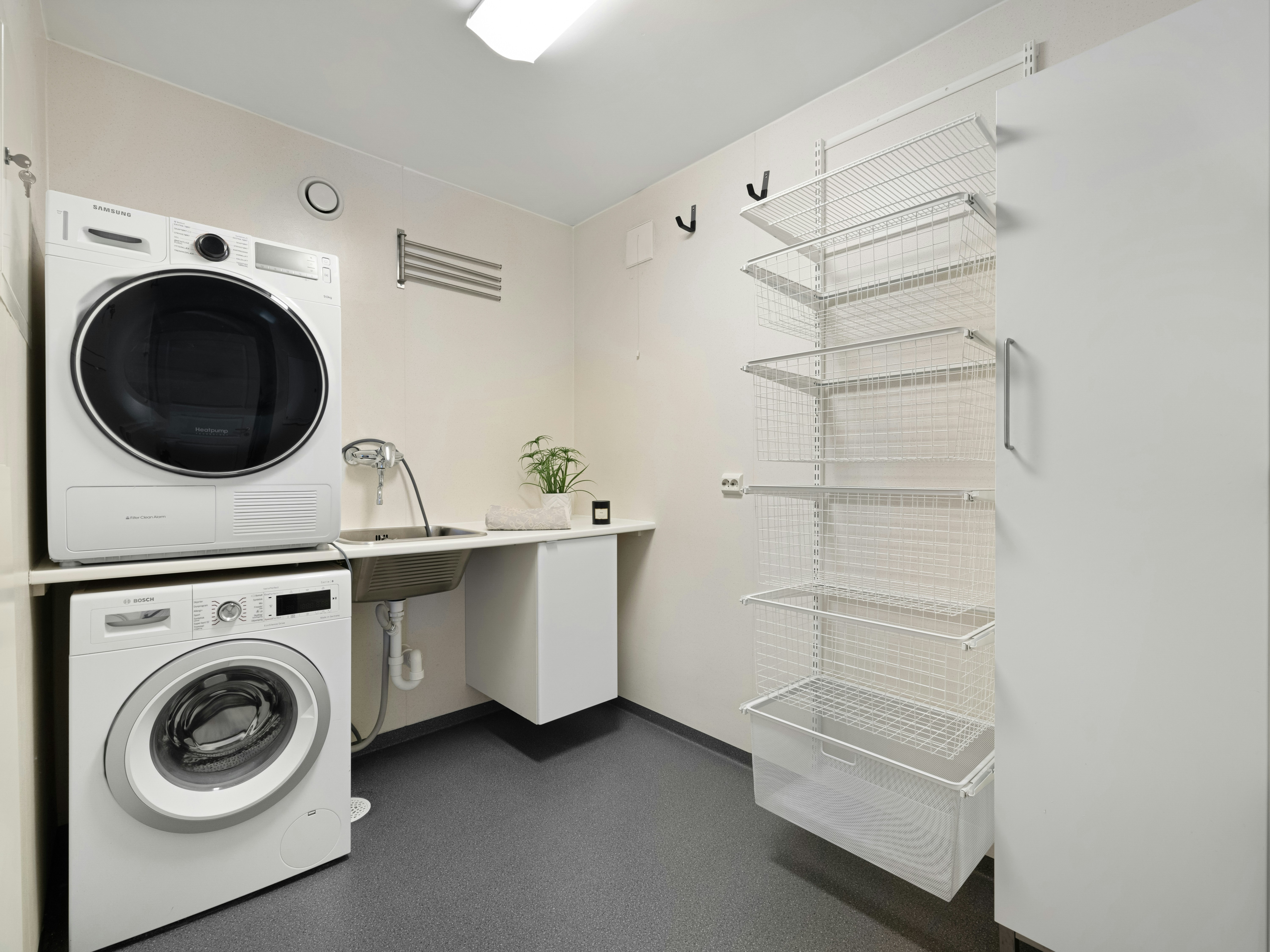 Modern, energy-efficient laundry room - dryer vent cleaning service