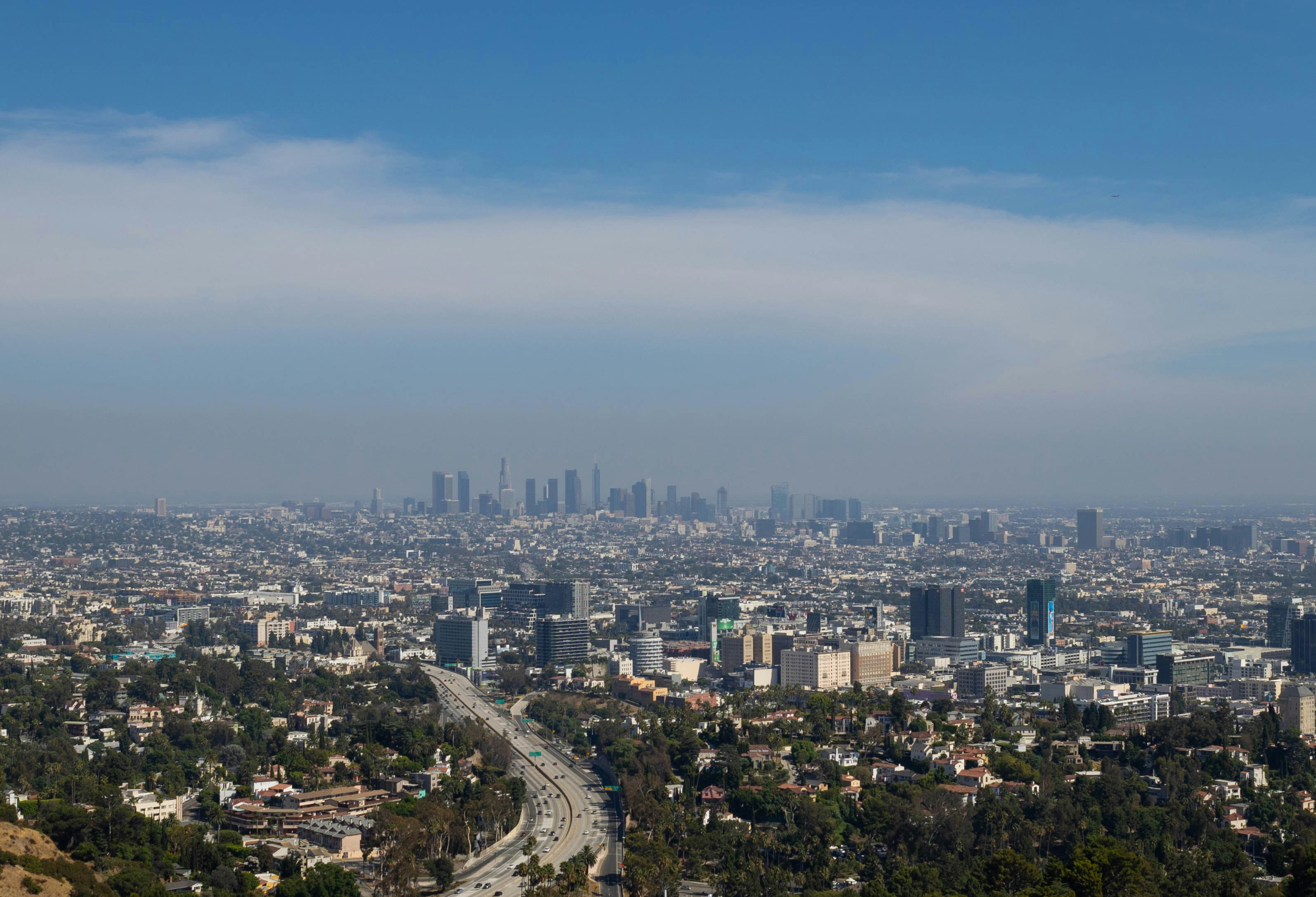A view of a city from a hill, 