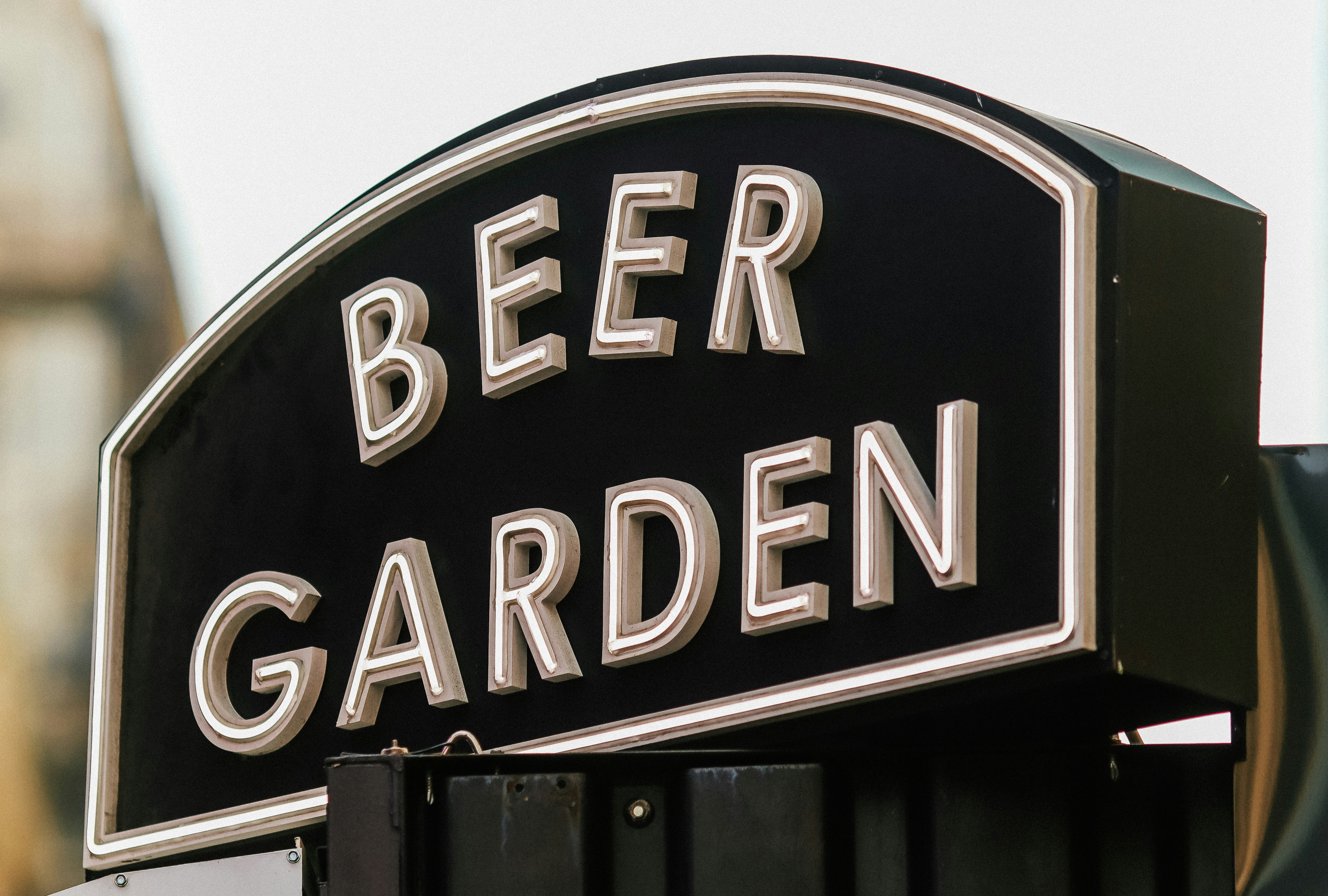 Beer garden entrance sign