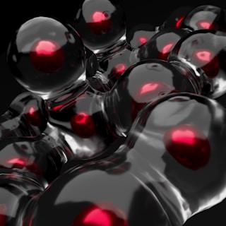 A bunch of red balls sitting on top of each other