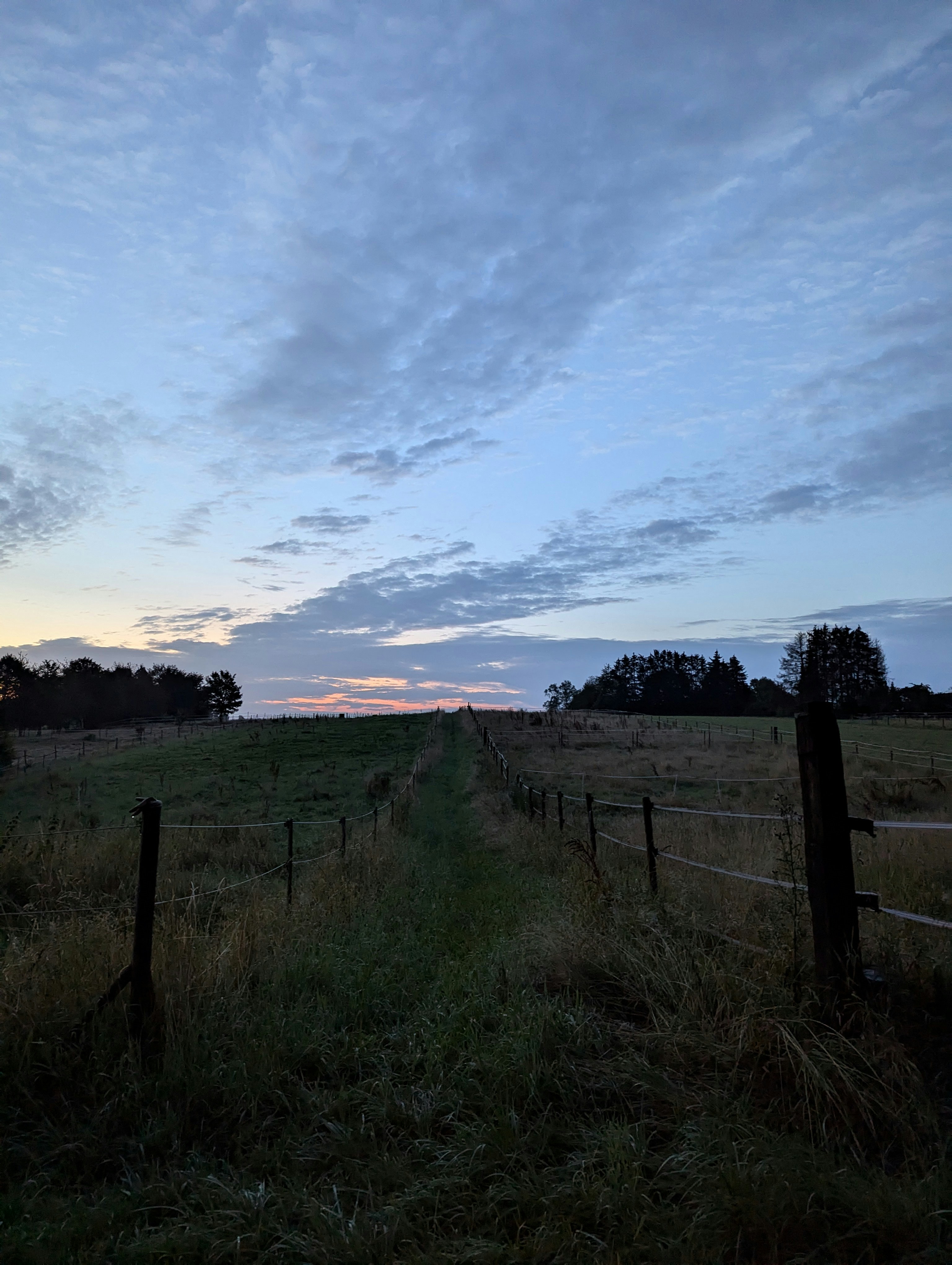 Un campo con una valla y un cielo al fondo foto – Imagen de Tierra ...