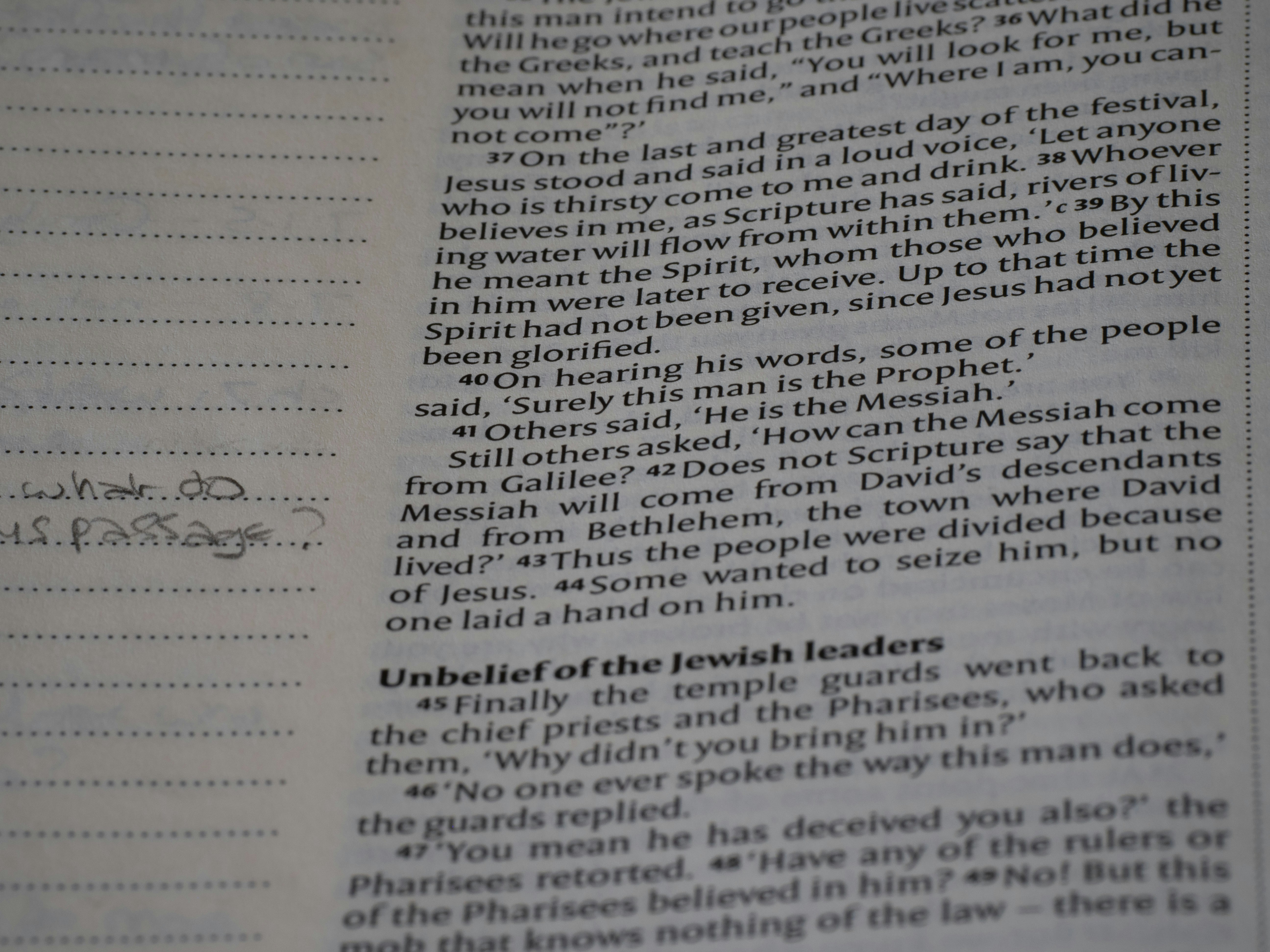 Close up of messy handwriting