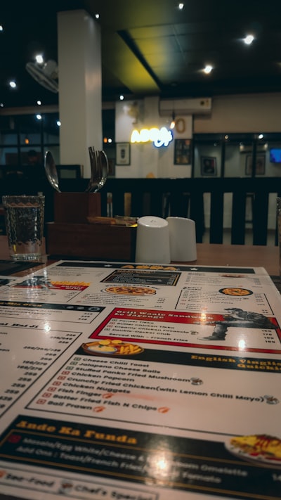 Digital menu interface