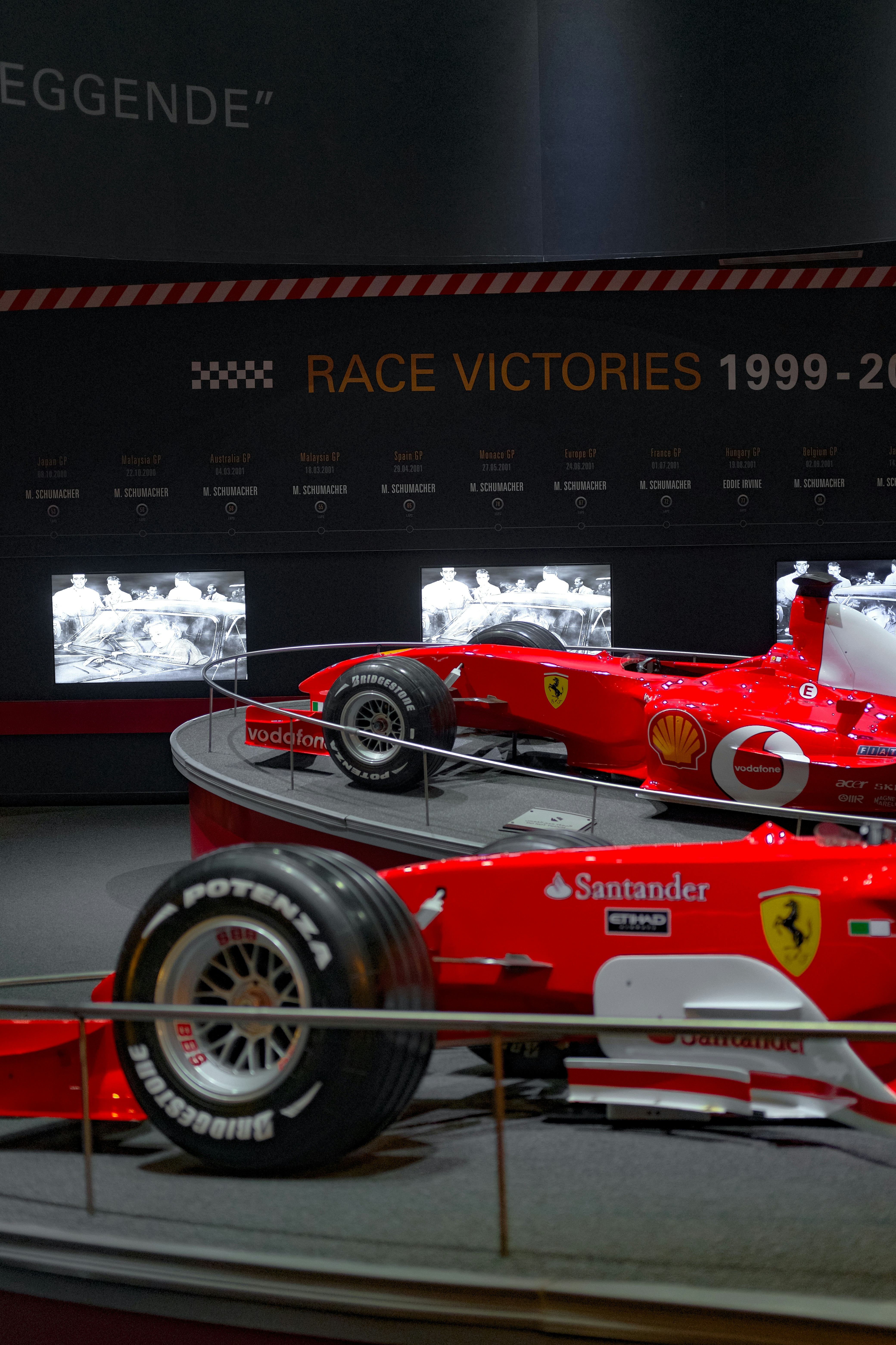 Historic Formula 1 cars on display — greatest F1 cars of all time including McLaren, Ferrari, and Red Bull championship winners