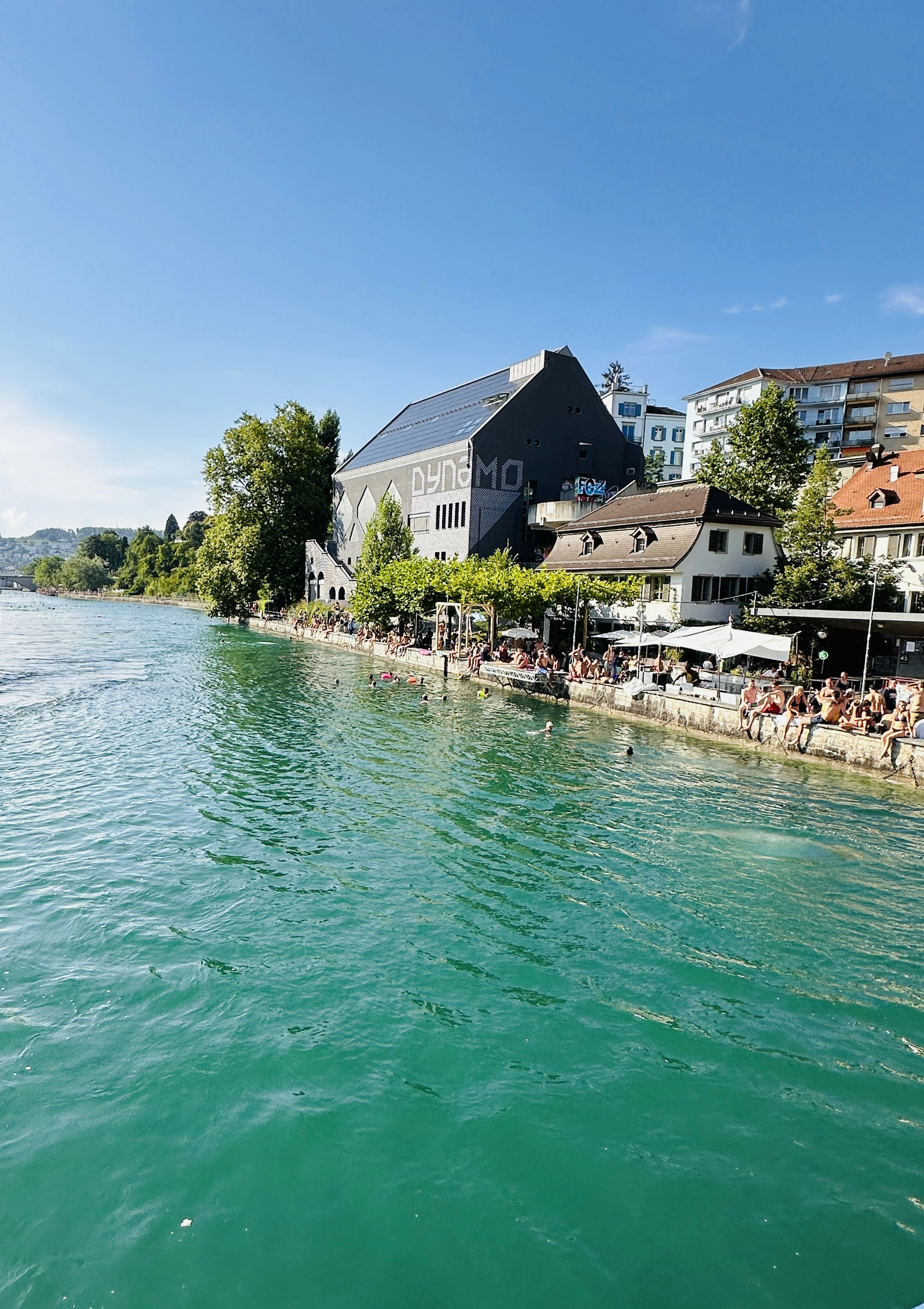 A body of water that has some buildings on it