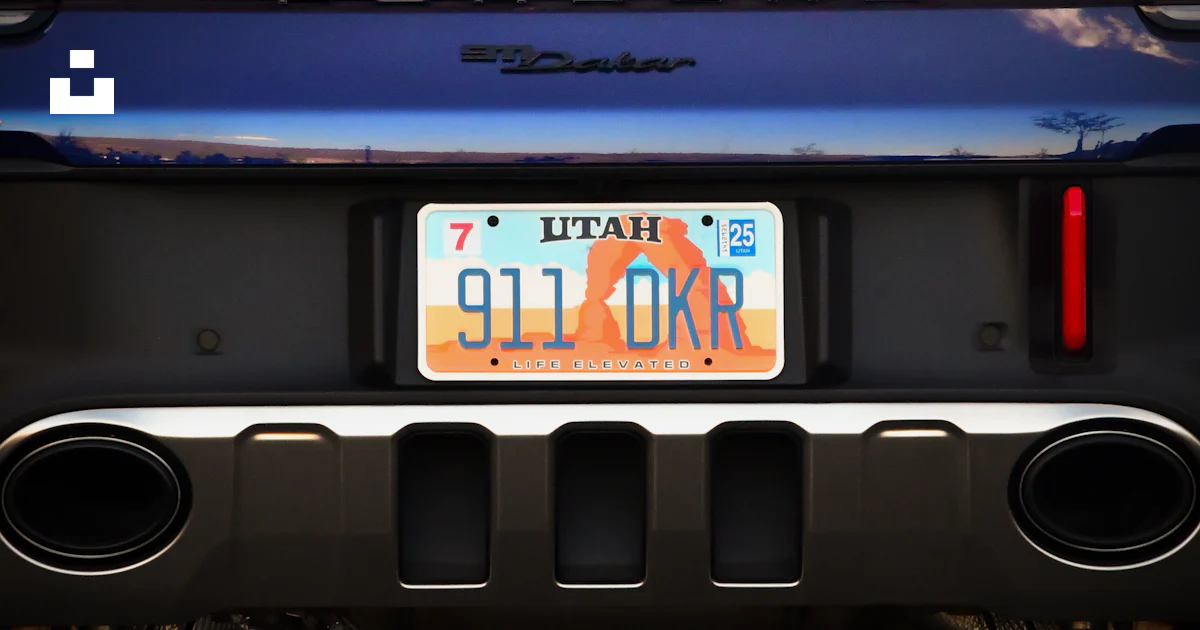 The back end of a car with a license plate photo – Free Car Image on ...