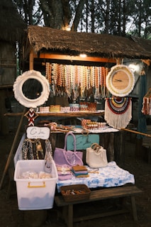 A table that has a bunch of items on it