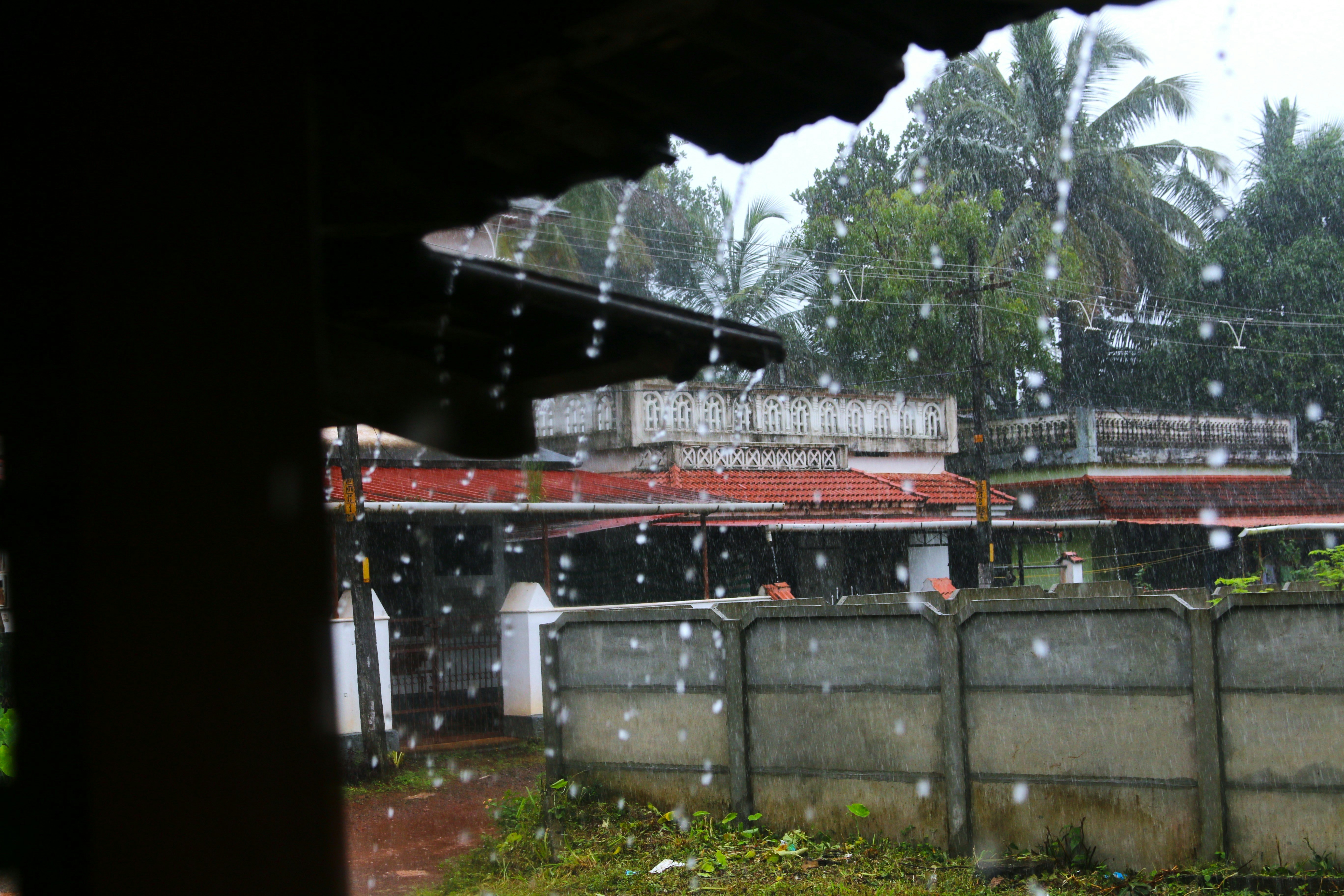 A view of a building through a window