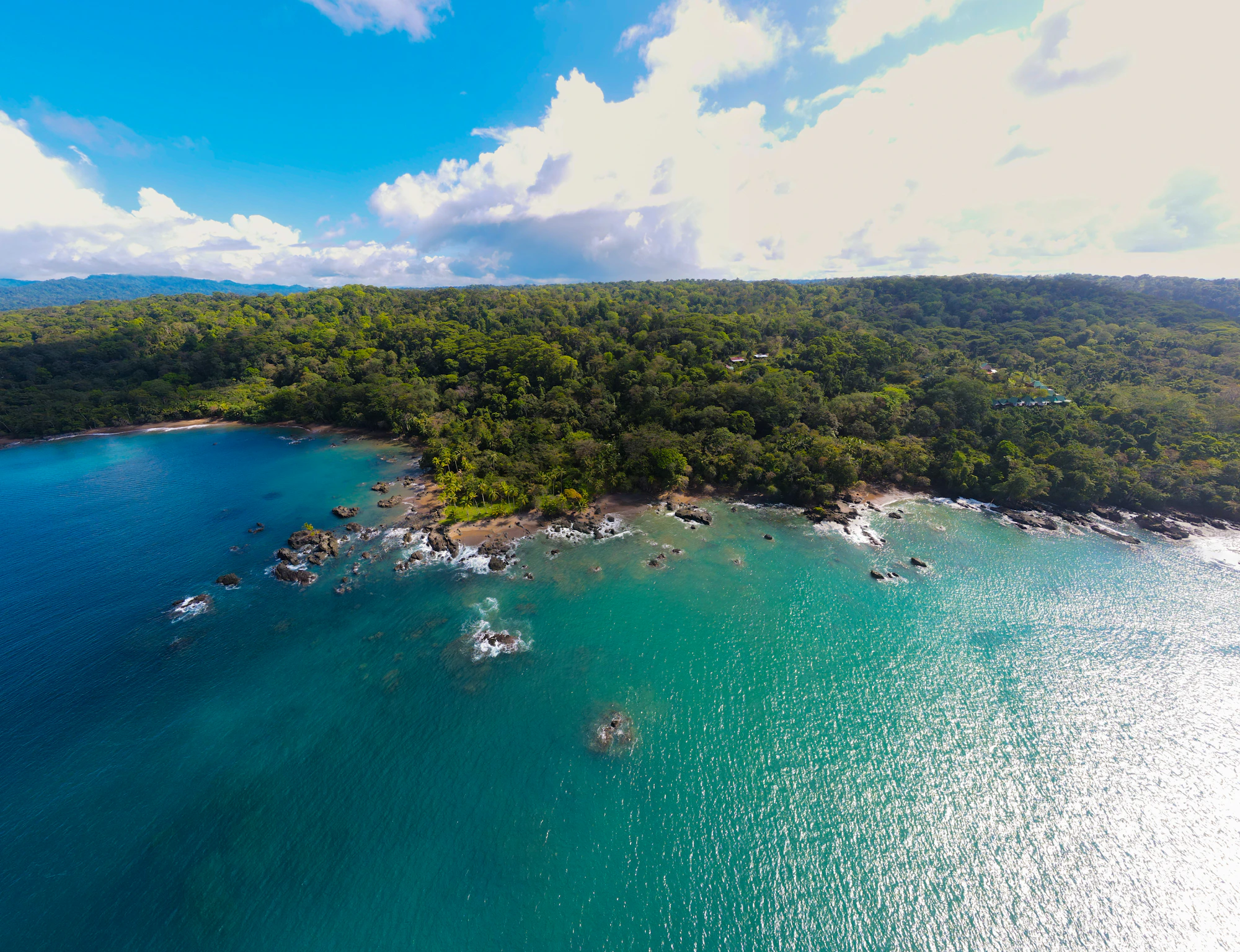 Aerial tropical coastline representing inspiring travel destinations