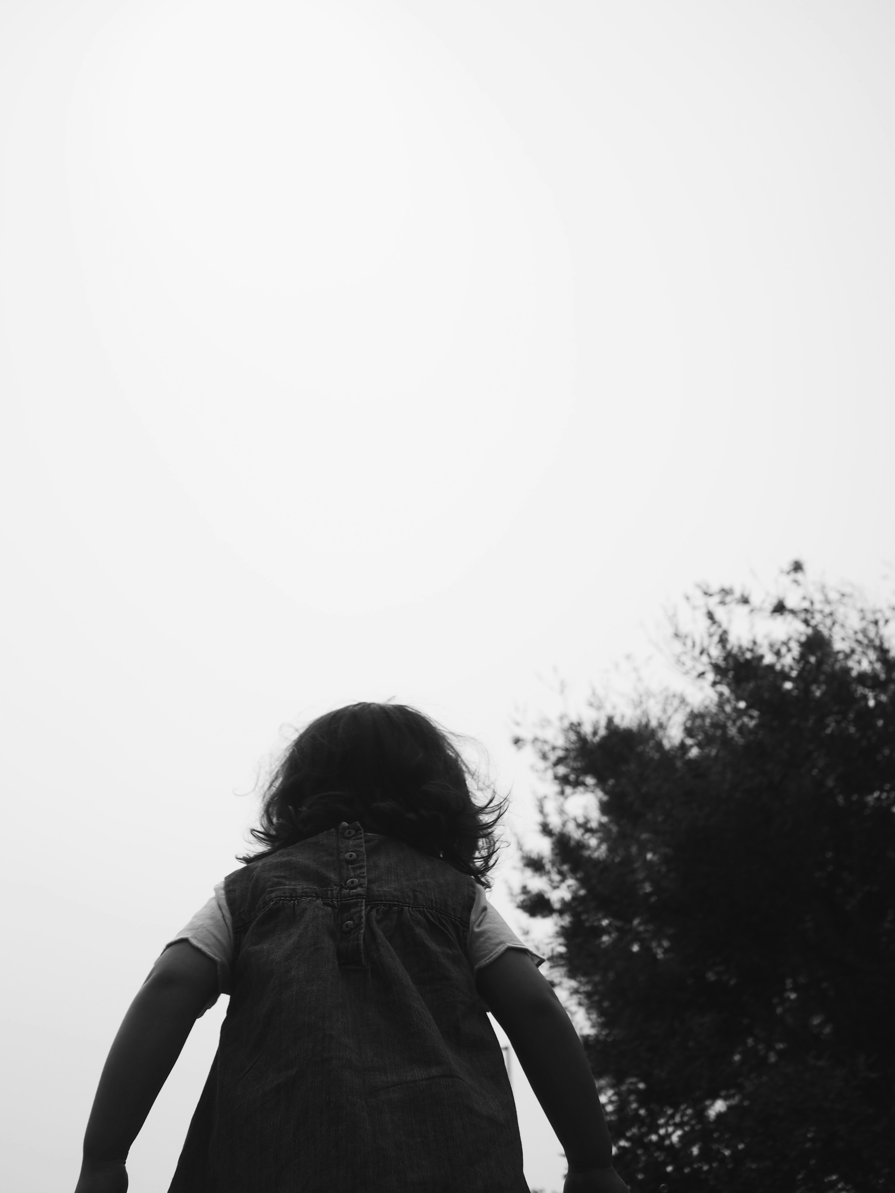 A little girl flying a kite in a field