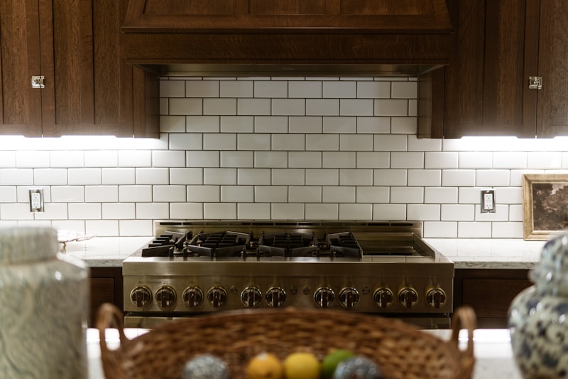 Various backsplash patterns displayed side by side showing different layout options