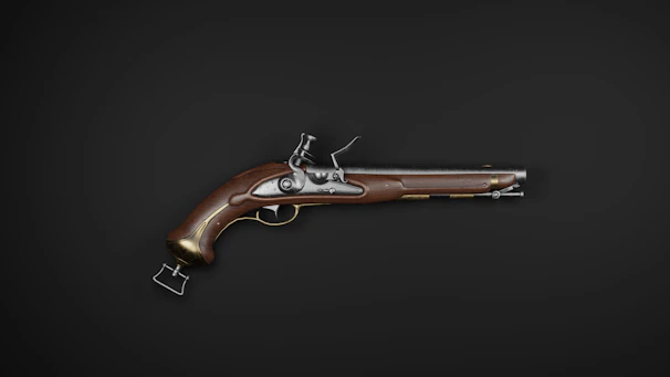 A gun that is on a black background