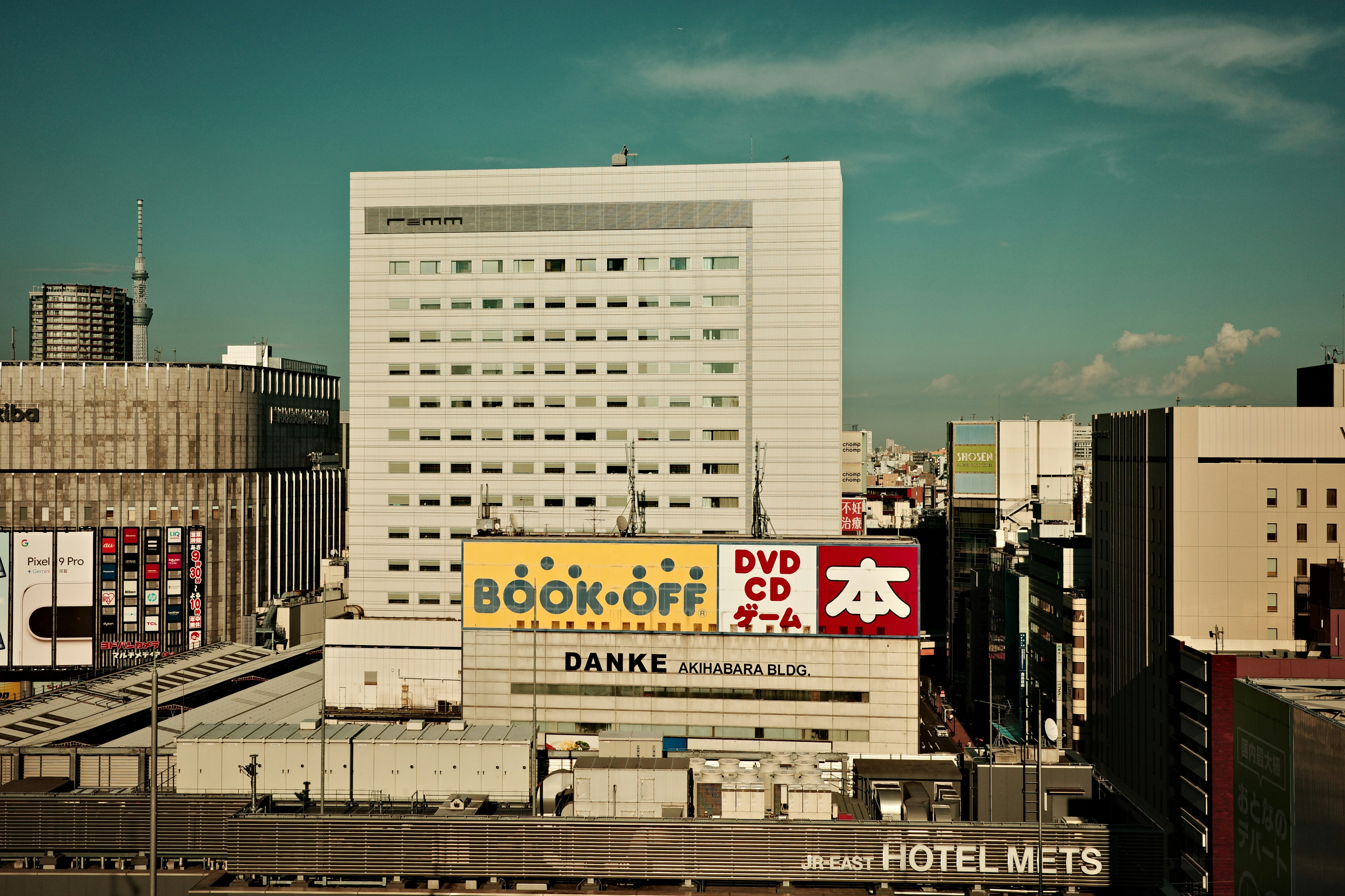 City skyline with calendar interface