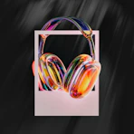 A picture of a pair of headphones on a black background
