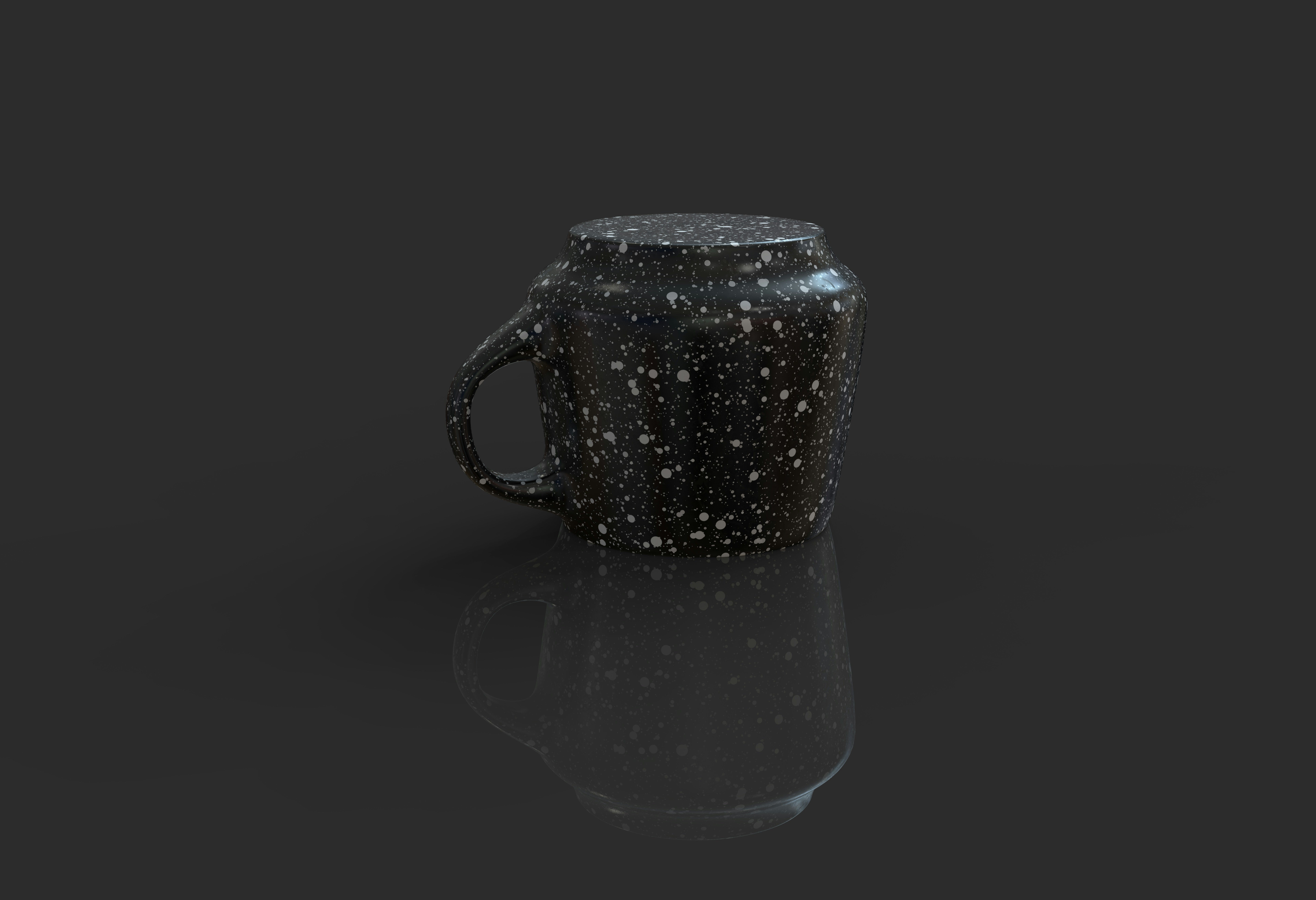 Black mug with handle